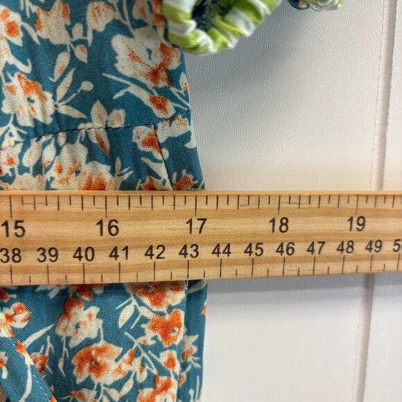 Handmade Cottage Prairie Trad‎ Wife Faux Wrap Midi Dress Size L Peasant Tassels - Picture 9 of 10